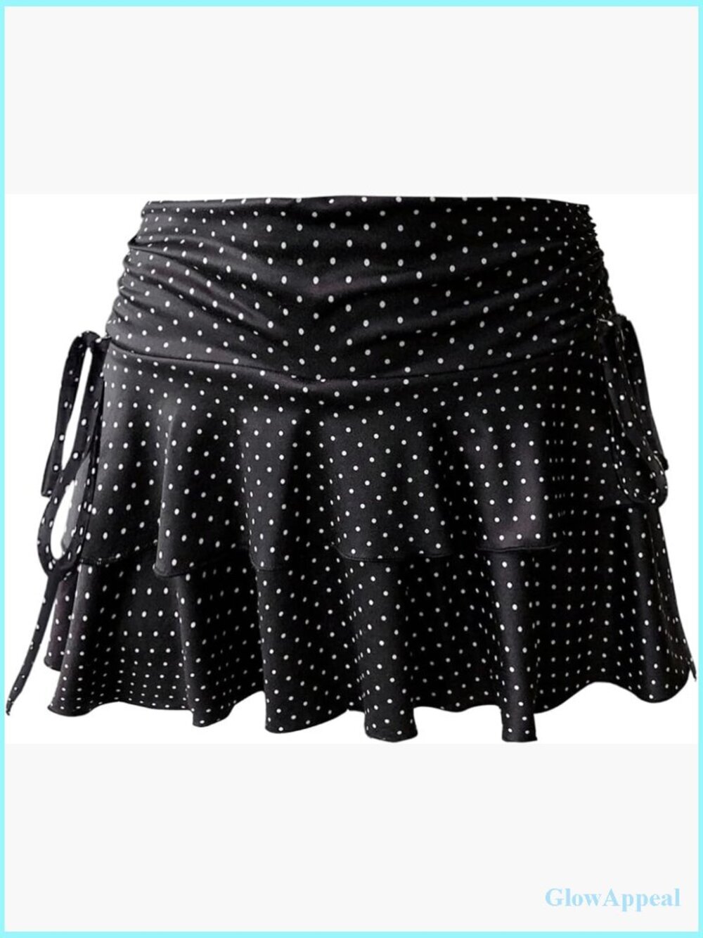 Y2K Polka Dots Ruffle Tiered Layered A-Line Ruched Mini Skirt